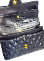 Chanel Classic Medium Double Flap in Navy Lambskin with 24k Gold Hardware