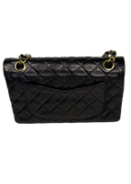 Chanel Classic Medium Double Flap in Navy Lambskin with 24k Gold Hardware