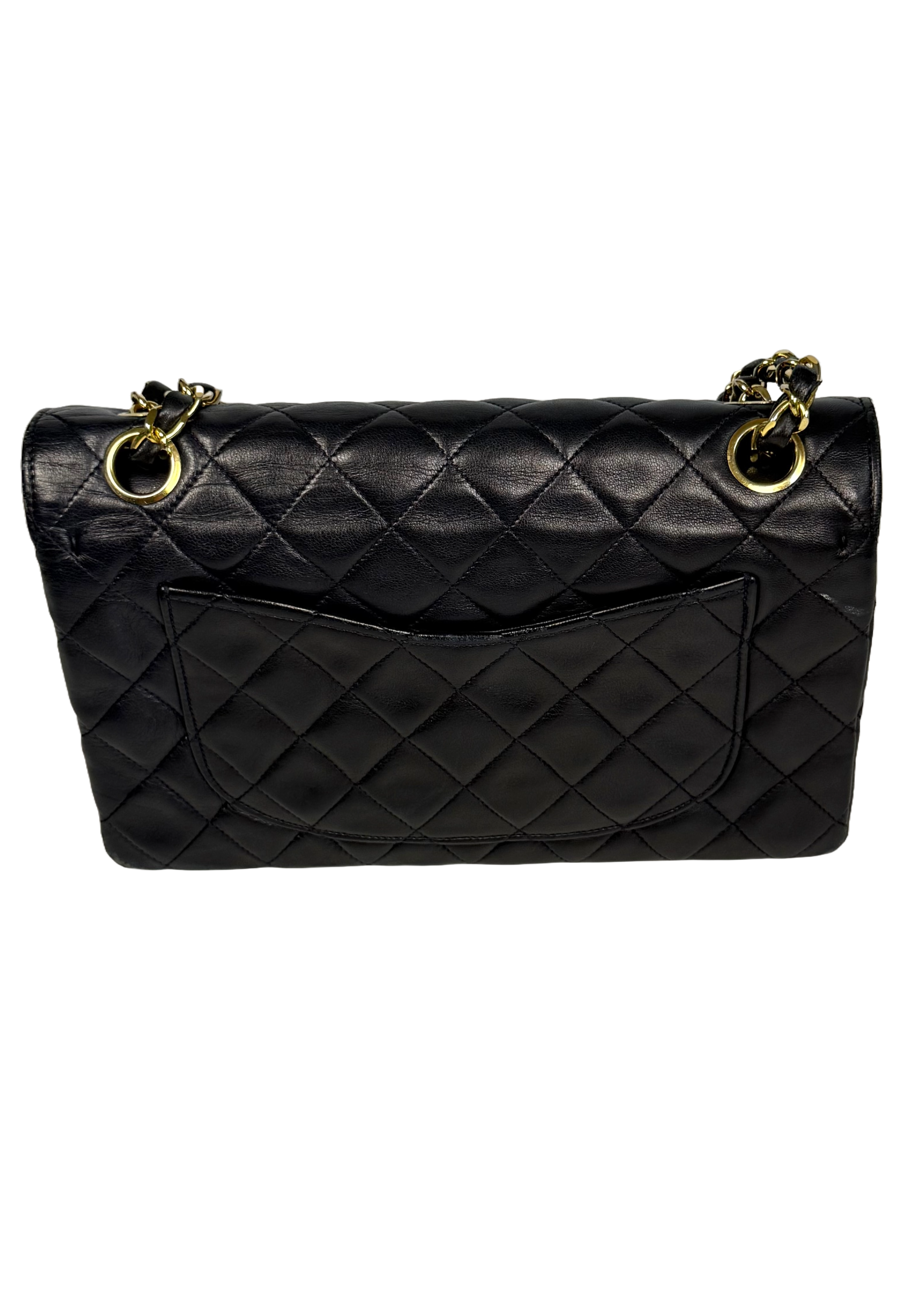 Chanel Classic Medium Double Flap in Navy Lambskin with 24k Gold Hardware