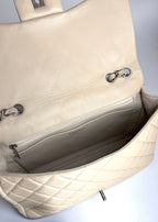 Chanel Classic Jumbo Flap in Beige Lambskin with Silver Hardware