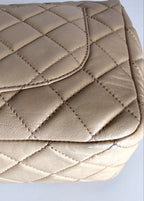 Chanel Classic Jumbo Flap in Beige Lambskin with Silver Hardware