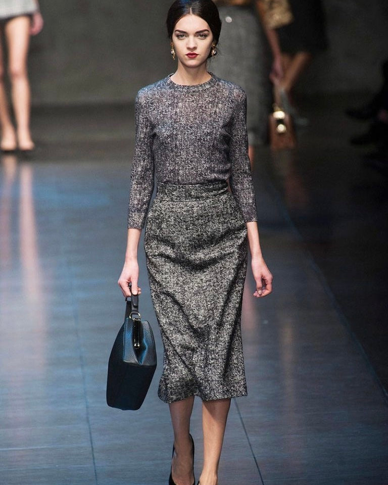 Wool Midi Skirt