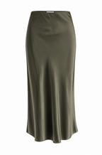 Anaphe Olive Green Premium Silk Bias Skirt